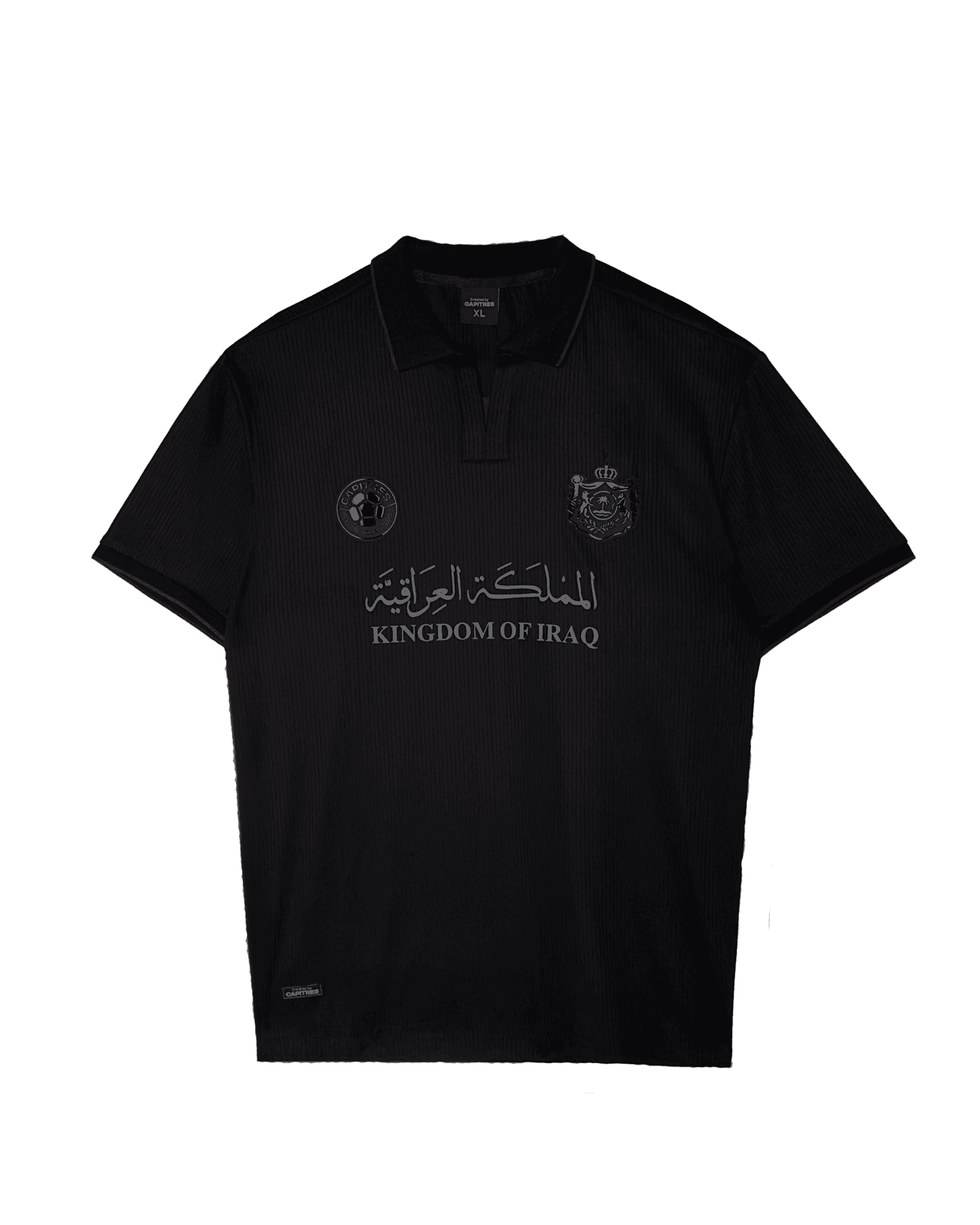 Iraq jersey, Iraq football shirt, Iraqi national team jersey Iraq retro jersey, vintage Iraq football shirt, Iraq classic kit black Iraq jersey, Kingdom of Iraq shirt, Iraq 1958 jersey polo collar football jersey, V-neck retro football shirt